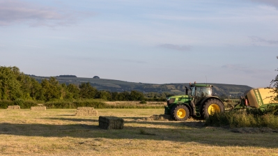 Haybaling in the fields between Butts Lane and Martins Road, July 2019